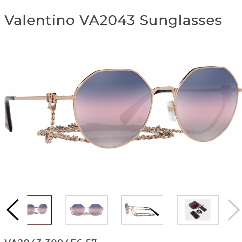 Valentino Rose Gold Sunglasses